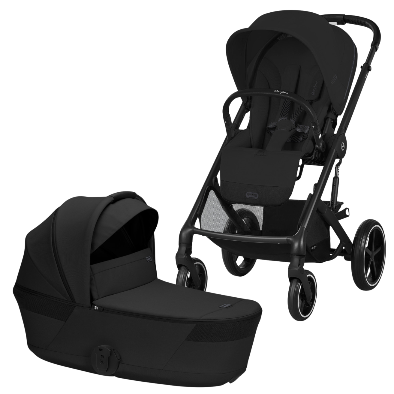 BALIOS S Lux Stroller + BALIOS Fold Cot Newborn Bundle Strollers - Singles Cybex Moon Black
