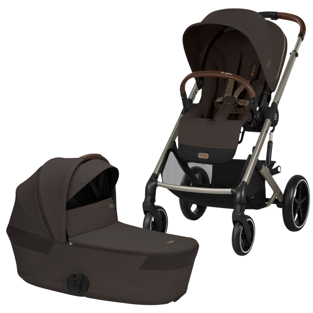 BALIOS S Lux Stroller + BALIOS Fold Cot Newborn Bundle Strollers - Singles Cybex Chocolate Brown