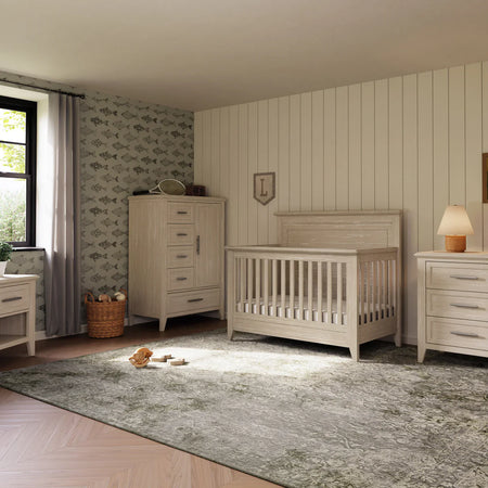 Monogram by Namesake Barrow Rustic 4-in-1 Convertible Flat Top Crib Convertible Cribs Namesake