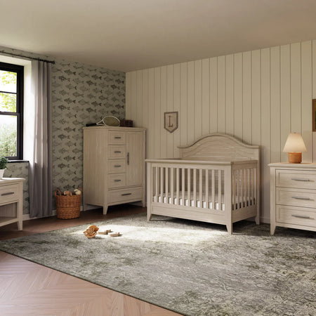 Monogram by Namesake Barrow Rustic 4-in-1 Convertible Curve Top Crib Convertible Cribs Namesake