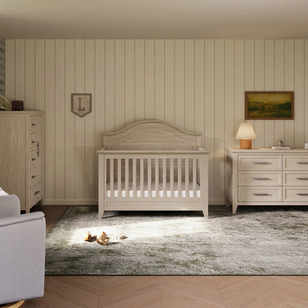 Monogram by Namesake Barrow Rustic 4-in-1 Convertible Curve Top Crib Convertible Cribs Namesake