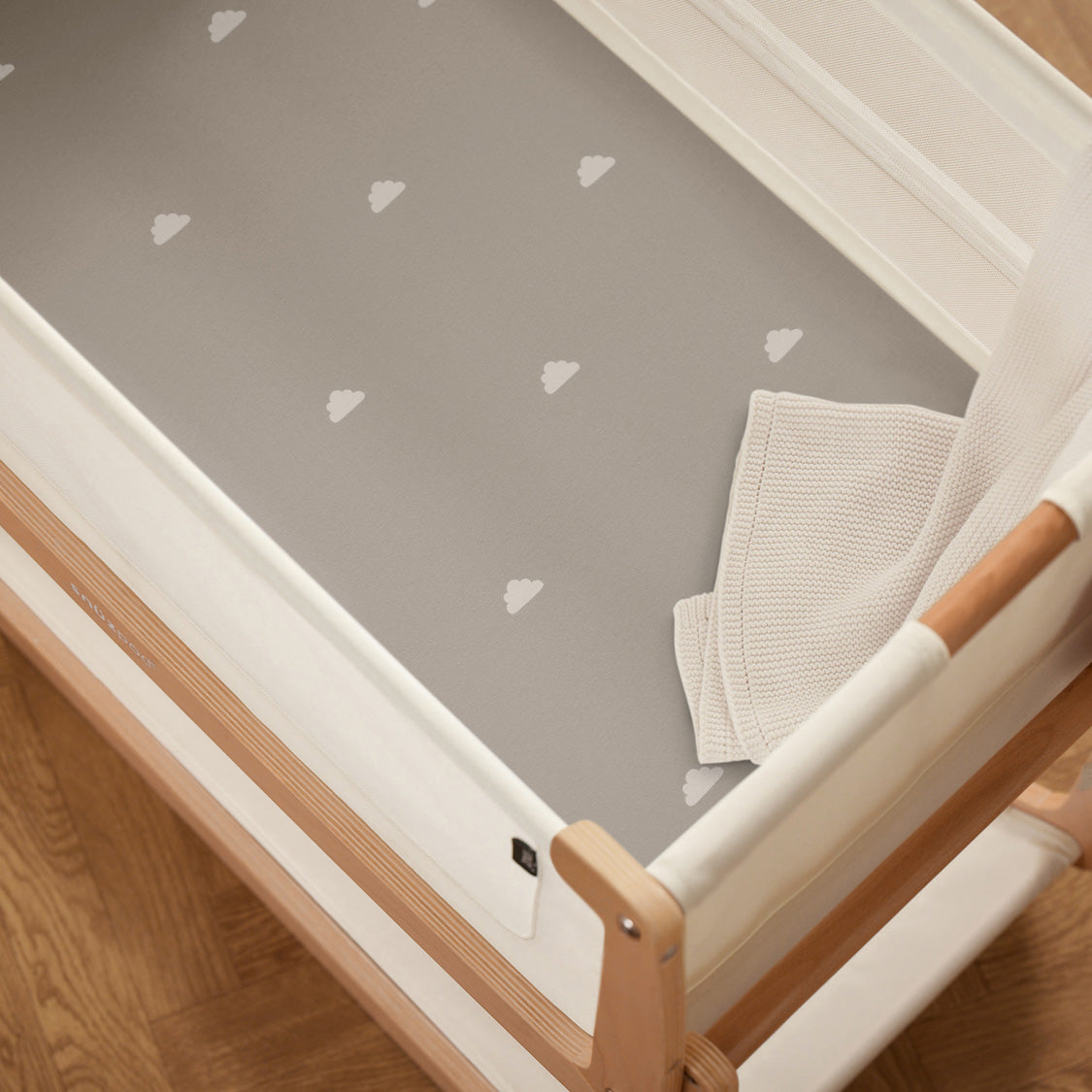 Bassinet 2 Pack Fitted Sheets - Gray Cloud Fitted Sheets Snuz