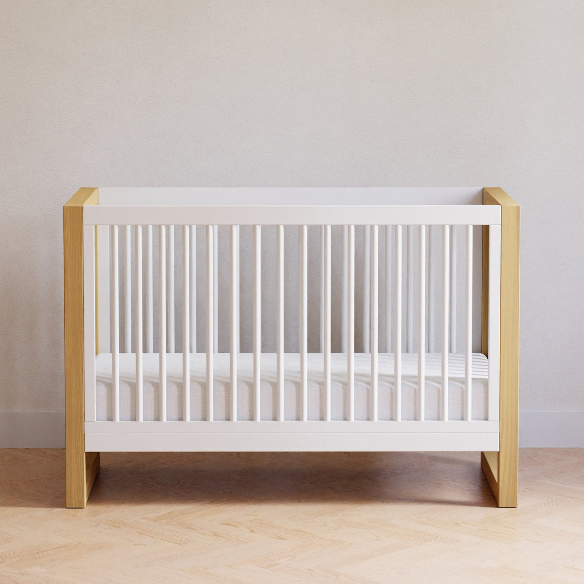 Nantucket 3-in-1 Convertible Crib with Toddler Bed Conversion Kit Cribs Namesake Warm White/Honey