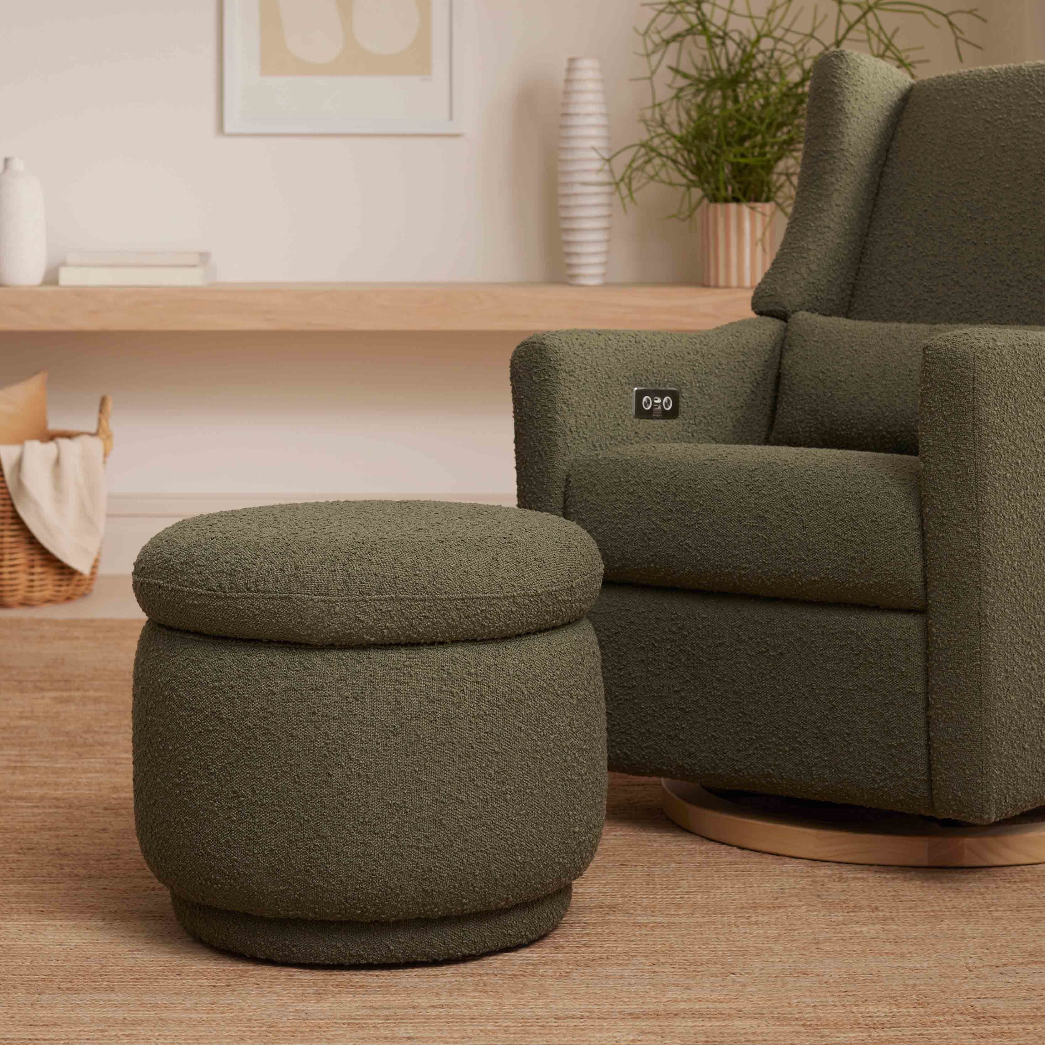 Enoki Storage Ottoman in Boucle Ottomans Babyletto