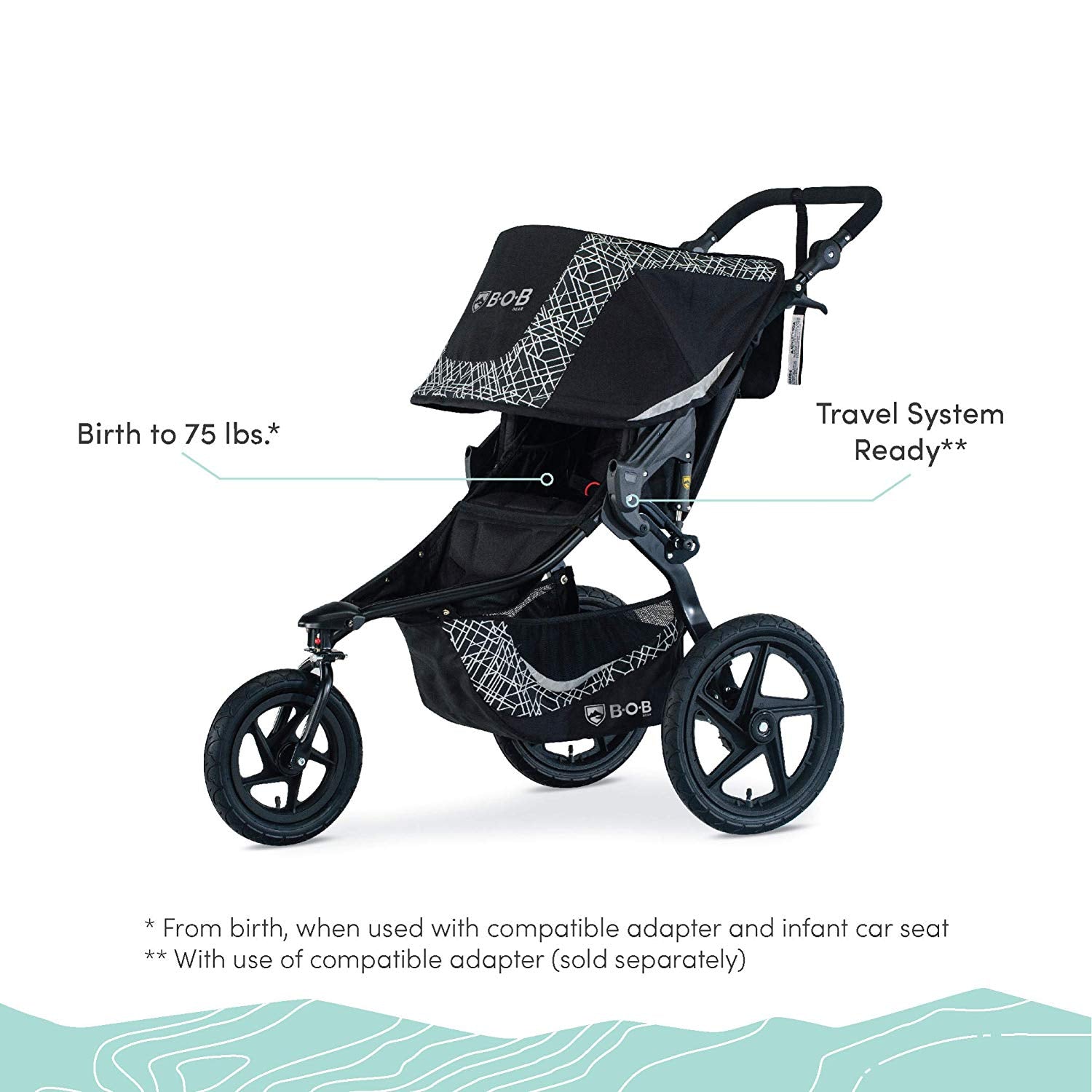 BOB Revolution Flex 3.0 Jogging Stroller, Graphite Black