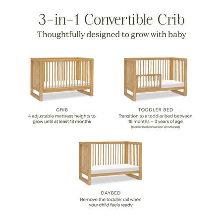 Nantucket 3-in-1 Convertible Crib with Toddler Bed Conversion Kit Cribs Namesake