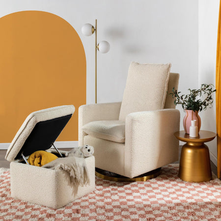 Cali Storage Ottoman in Boucle Ottomans Babyletto