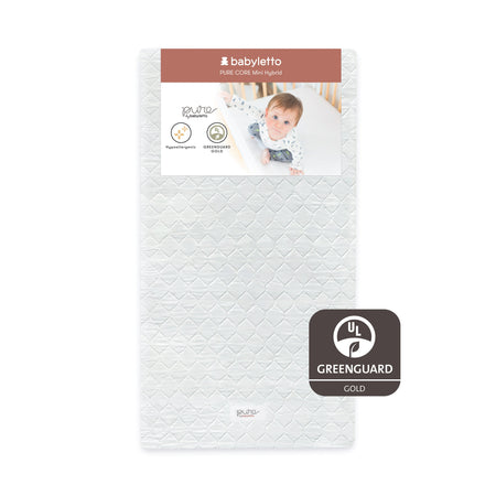 Pure Core Mini Crib Mattress w/ Hybrid Quilted Waterproof Cover (Lightweight) Mini Crib Mattress Babyletto