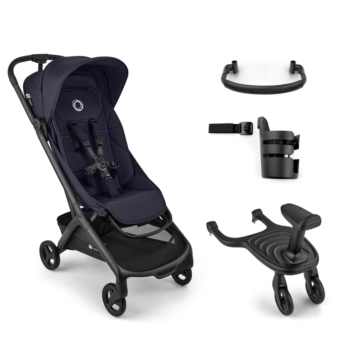 Butterfly 2 Plus Sibling Essentials Bundle Strollers - Single Bugaboo Deep Indigo