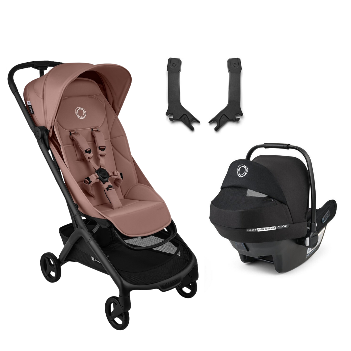 Butterfly 2 Plus Travel System Bundle Strollers - Single Bugaboo Dusty Pink