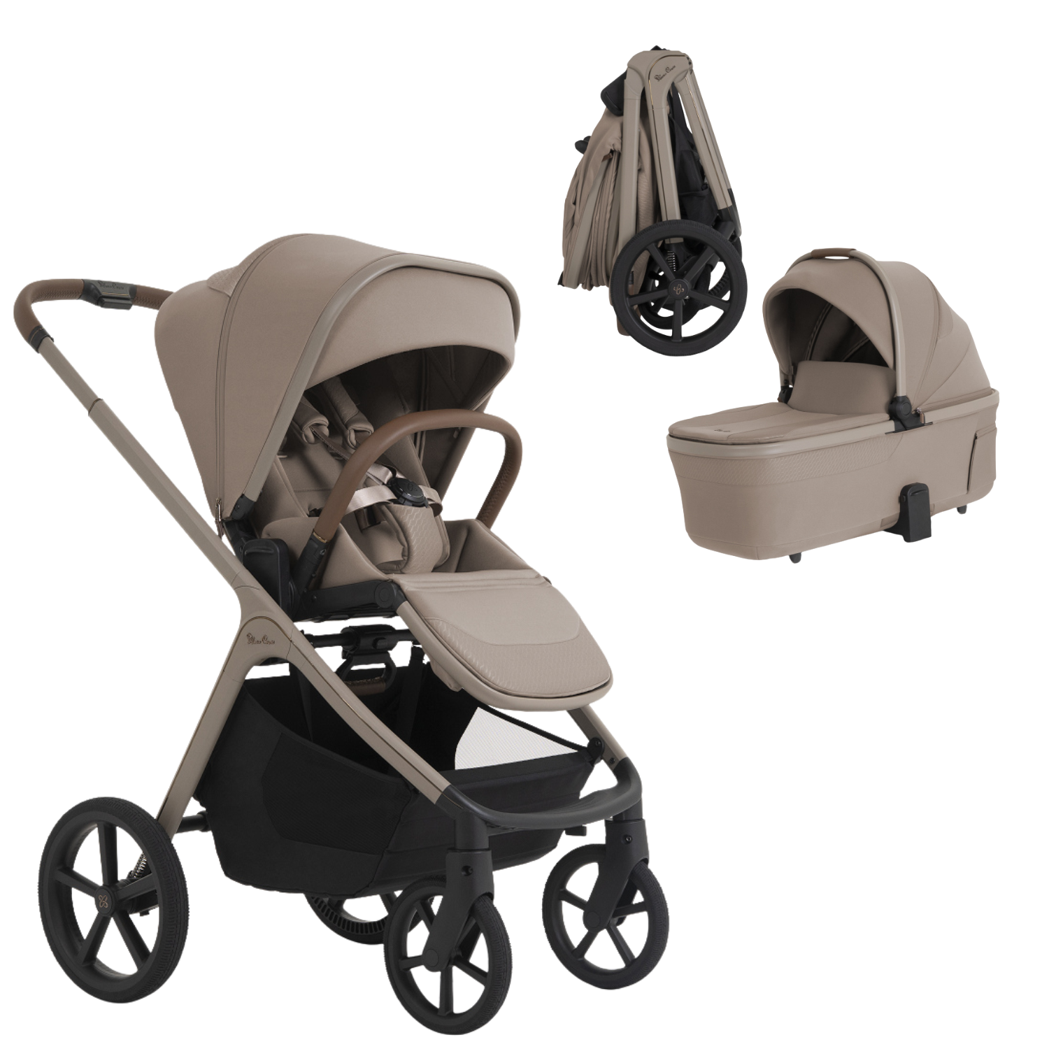 Silver Cross Cove 2 Full-Size All-Terrain Stroller + Folding Bassinet Bundle