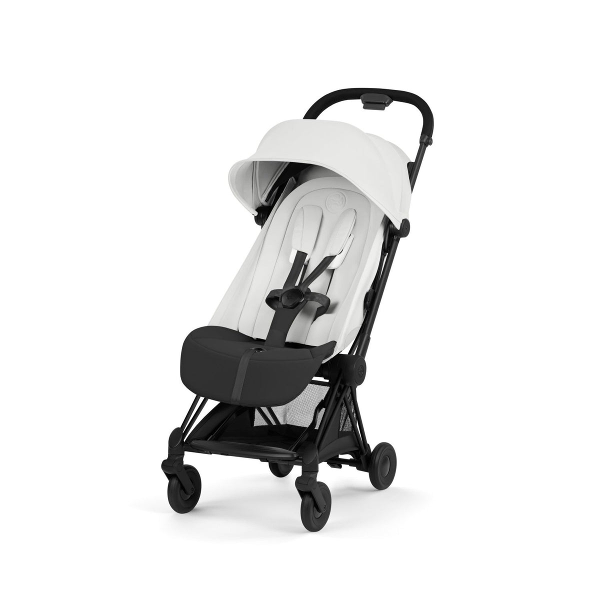 COYA Compact Travel Stroller - Style Collection Strollers - Single Cybex Matte Black - Off White Lux Seat