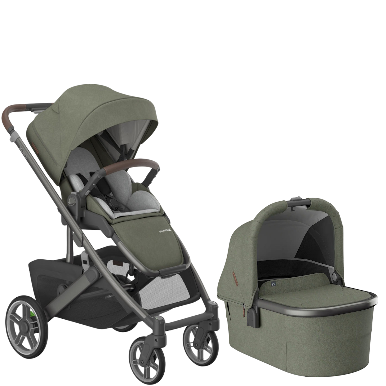 UPPAbaby Cruz V3 + Bassinet V3 Stroller Bundle - Ada - Sandstone Mélange | Carbon Frame