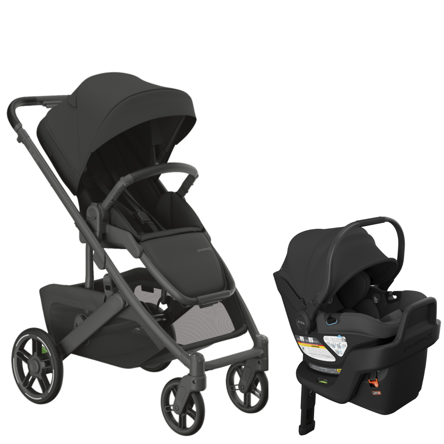 Cruz V3 Stroller + ARIA V2 Travel System Strollers - Travel Systems UPPAbaby Jake – Charcoal | Carbon Frame | Black Leather