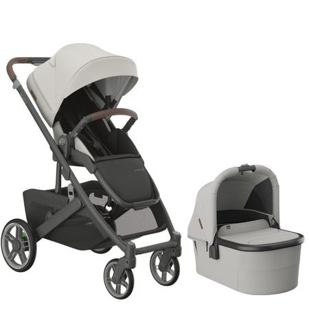 Cruz V3 + Bassinet V3 Stroller Bundle Strollers - Single UPPAbaby Savannah – Pearl Gray Jacquard | Carbon Frame | Chestnut Leather