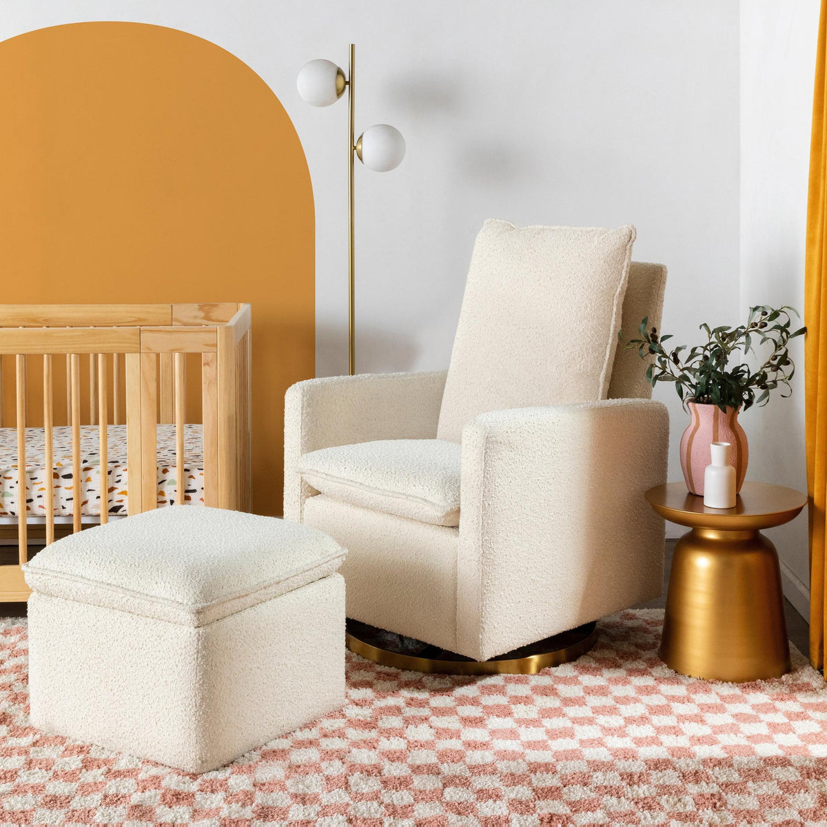 Cali Storage Ottoman in Boucle Ottomans Babyletto