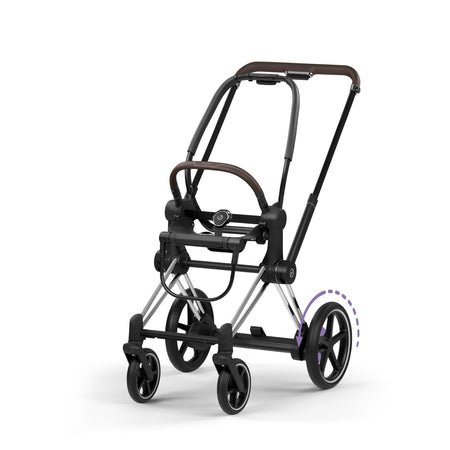 e-Priam Frame - Style Collection Stroller Accessories Cybex Chrome w/ Brown Accents