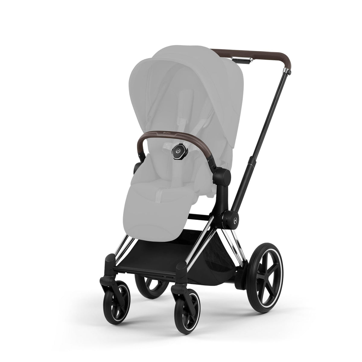 e-Priam Stroller - Style Collection - Chrome Frame Strollers - Single Cybex Sepia Black