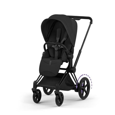 e-Priam Stroller - Style Collection - Matte Black Frame Strollers - Single Cybex Sepia Black