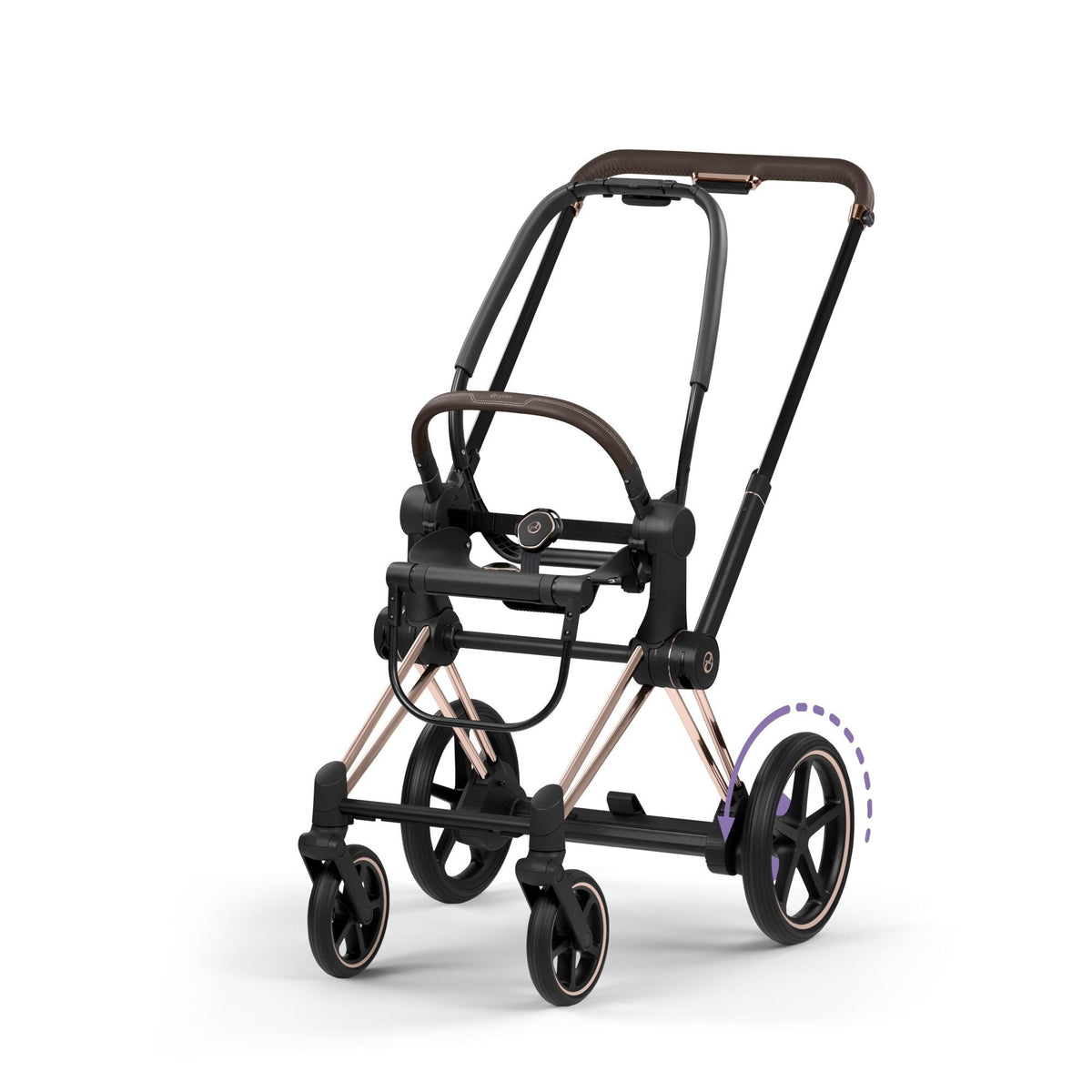 e-Priam Frame - Style Collection Stroller Accessories Cybex Rose Gold w/ Brown Accents