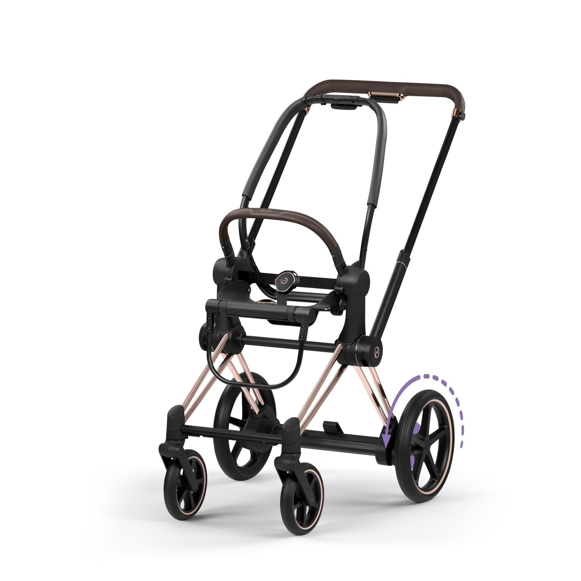 e-Priam Frame - Style Collection Stroller Accessories Cybex Rose Gold w/ Brown Accents