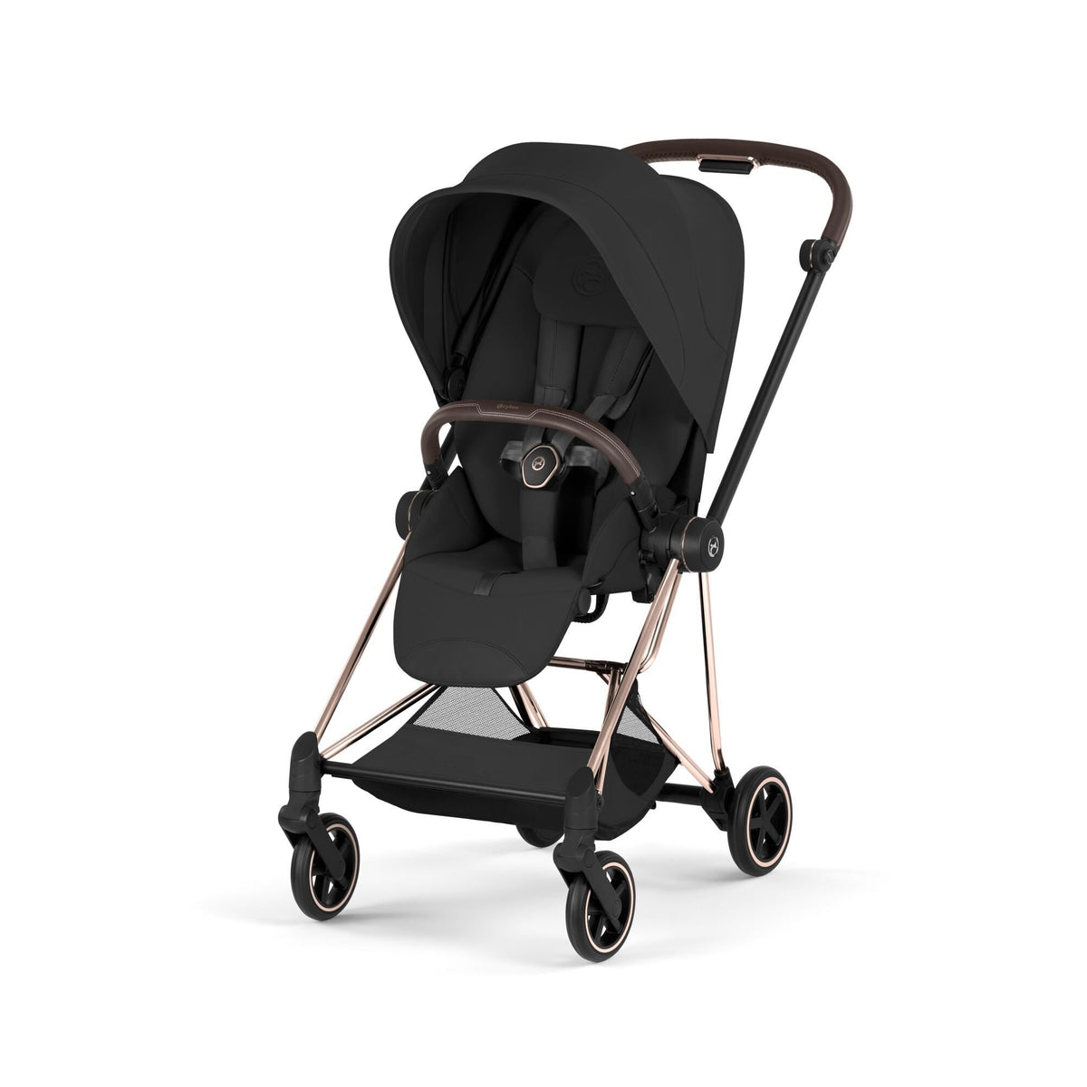 MIOS Compact City Stroller - Style Collection - Rose Gold Frame Strollers - Single Cybex Sepia Black