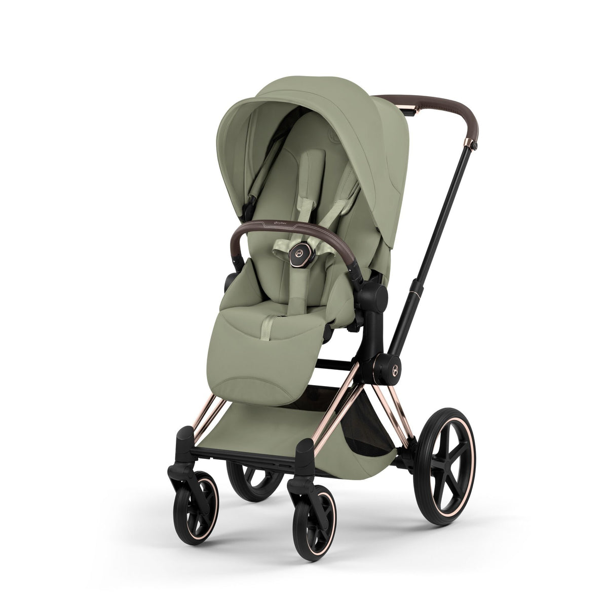 Priam Stroller - Style Collection - Rose Gold Frame Strollers - Single Cybex Sage Green