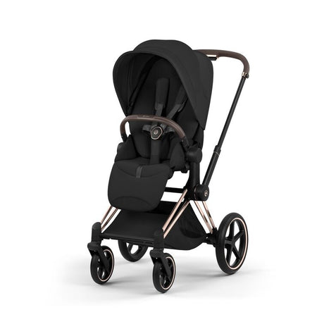 Priam Stroller - Style Collection - Rose Gold Frame Strollers - Single Cybex Sepia Black