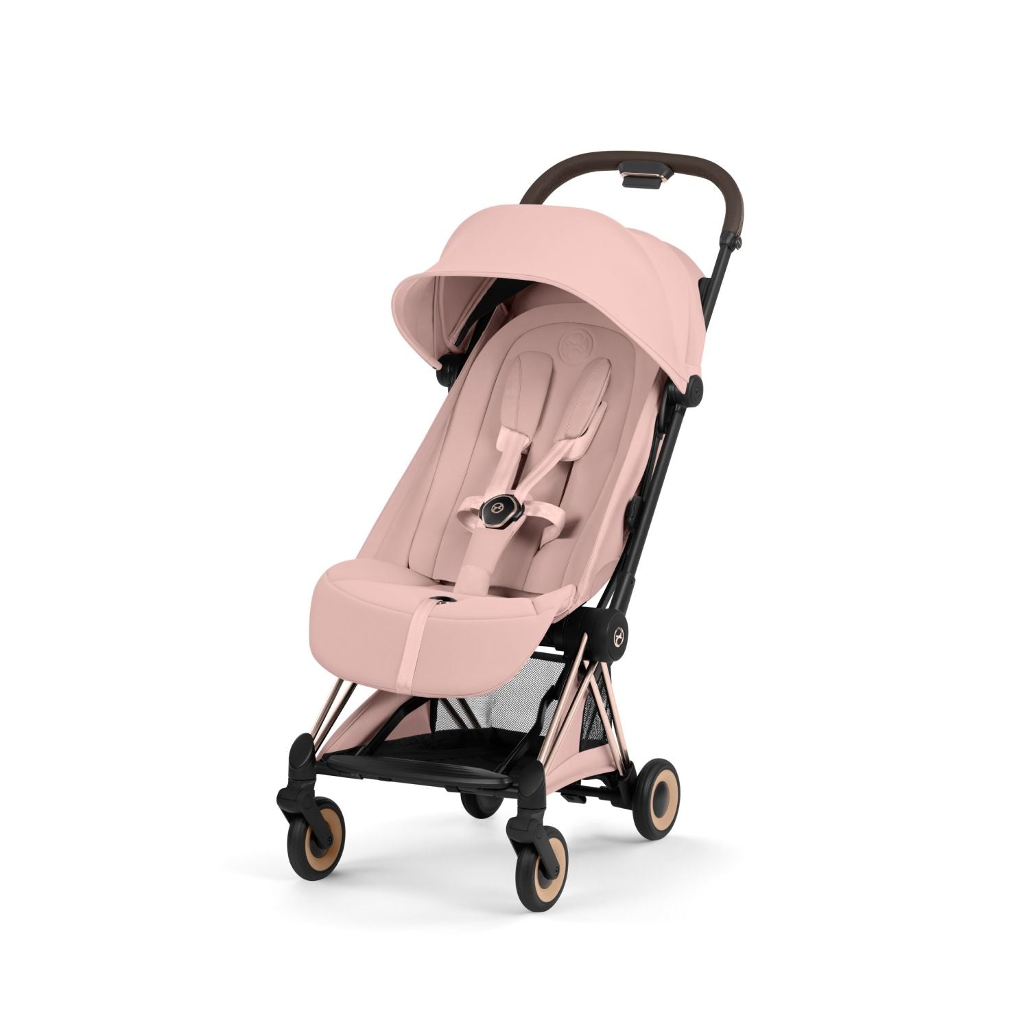 COYA Compact Travel Stroller - Style Collection Strollers - Single Cybex Rose Gold - Peach Pink Lux Seat