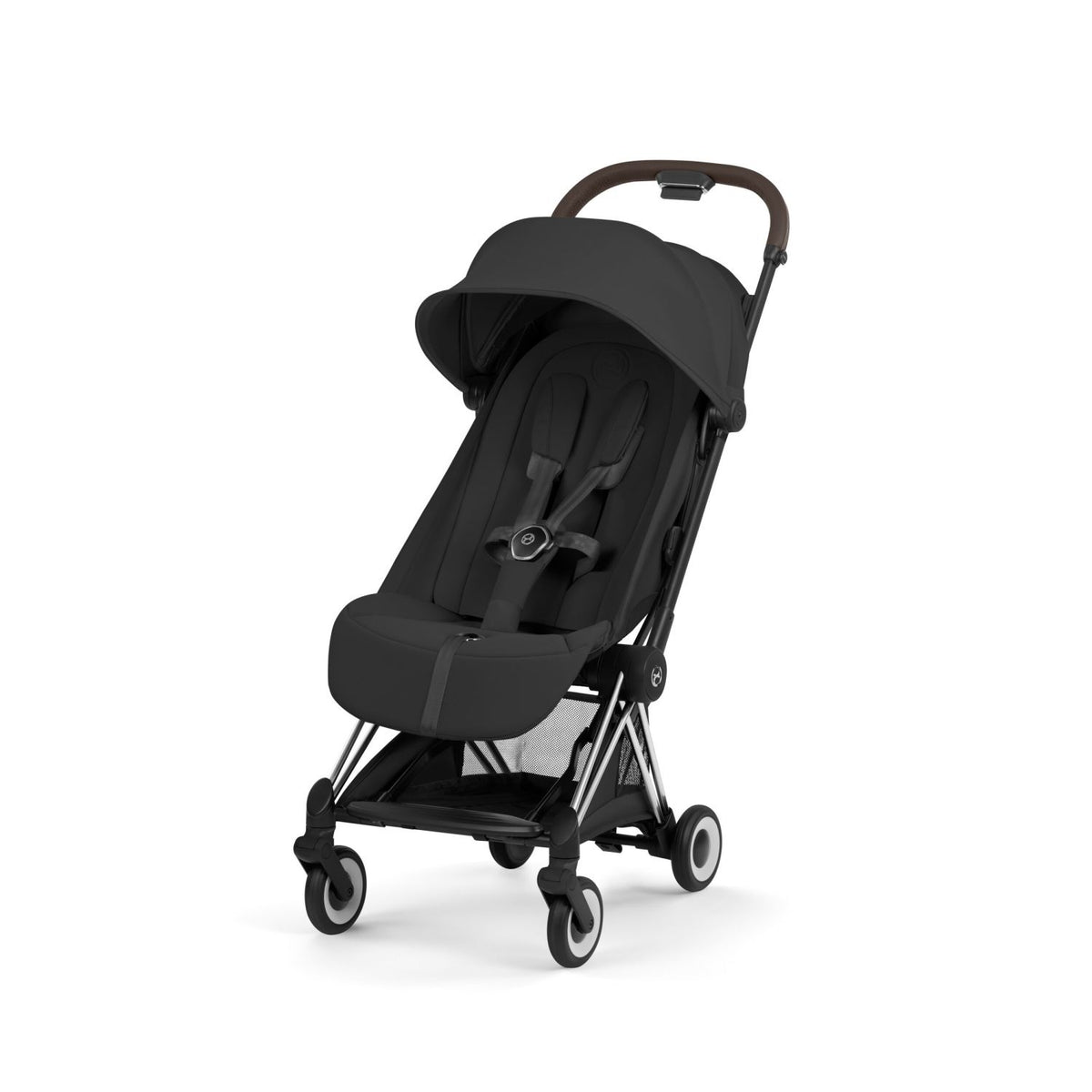 COYA Compact Travel Stroller - Style Collection Strollers - Single Cybex Chrome - Sepia Black Lux Seat
