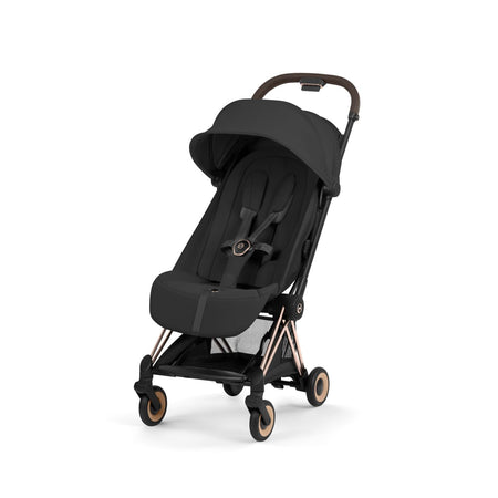 COYA Compact Travel Stroller - Style Collection Strollers - Single Cybex Rose Gold - Sepia Black Lux Seat