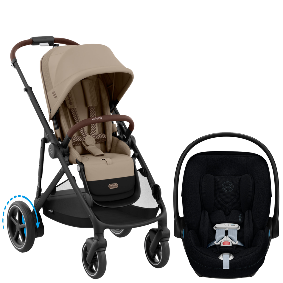 e-Gazelle S Stroller + Cloud T Infant Car Seat Travel System