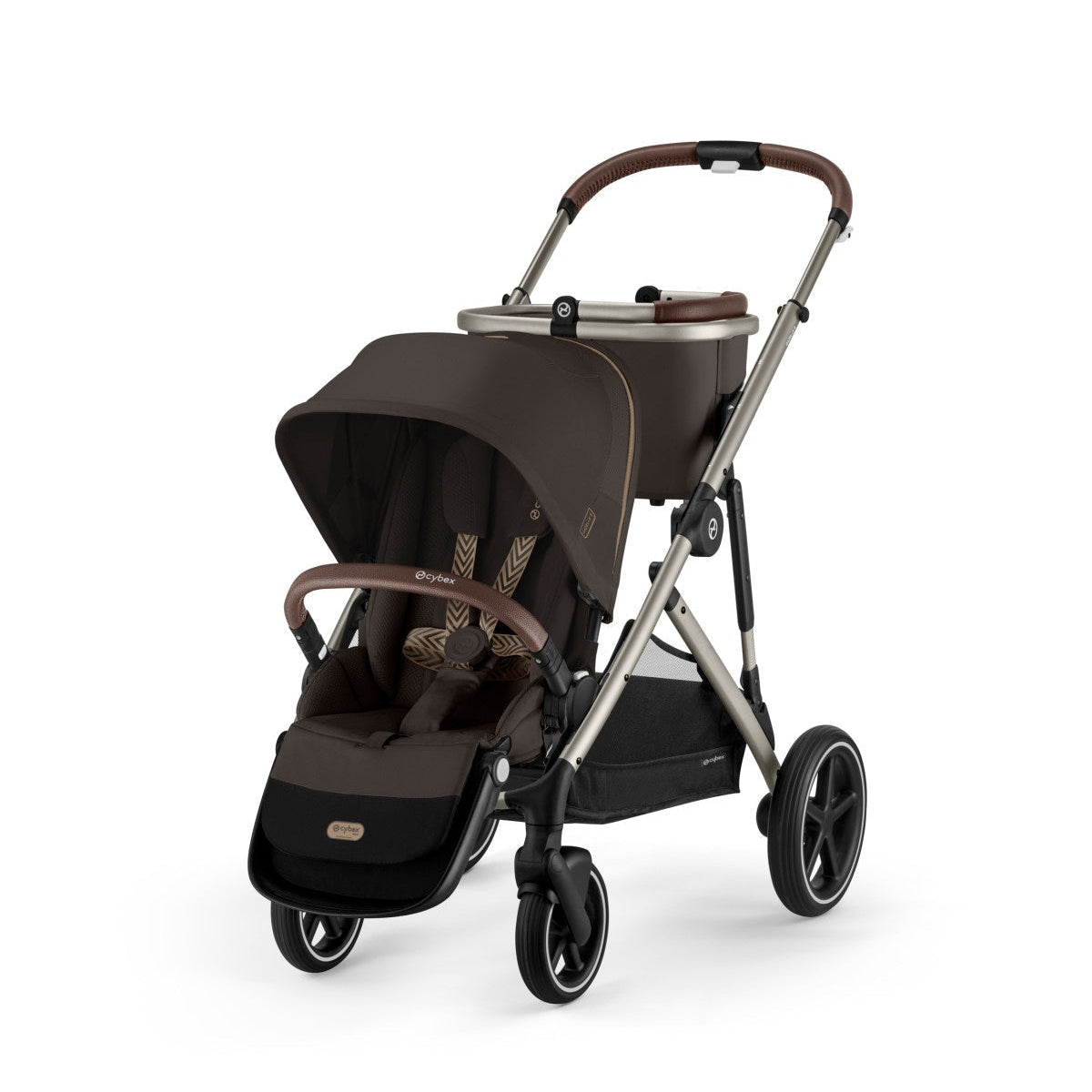 Gazelle S Stroller by Cybex Taupe Frame with Stormy Blue Seat