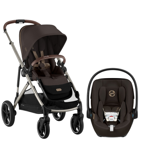 Gazelle S Stroller + Cloud G Pro Travel System Strollers - Travel Systems Cybex Chocolate Brown ( Taupe Frame )