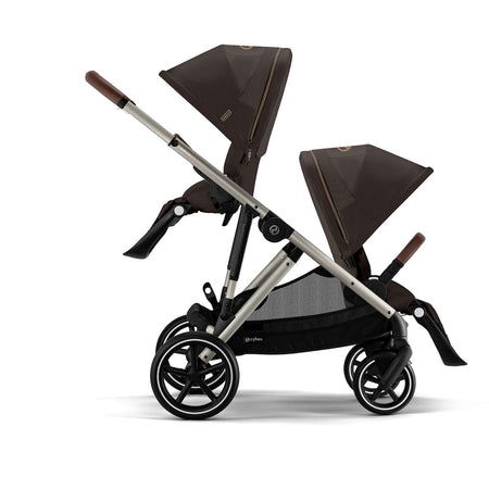 Gazelle S Double Stroller Strollers - Double Cybex Chocolate Brown w/ Taupe Frame