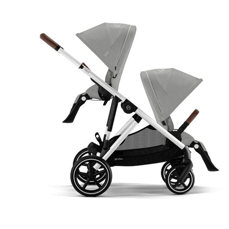 Gazelle S Double Stroller Strollers - Double Cybex Stone Grey w/ Silver Frame