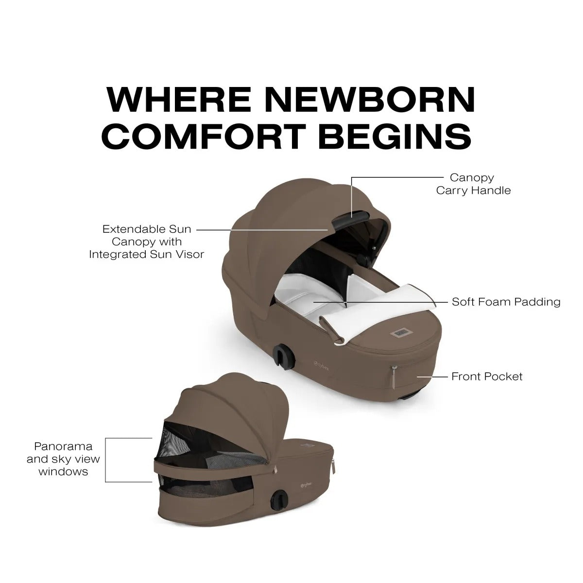 Foldable Lux Carry Cot for COYA / MIOS - Comfort Collection Stroller Accessories Cybex