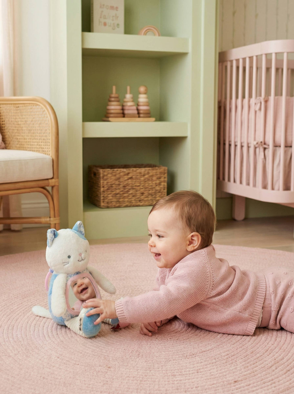 Itzy Bitzy Mirror™ Sensory Tummy Time Mirror - Kitty Activity Toys Itzy Ritzy