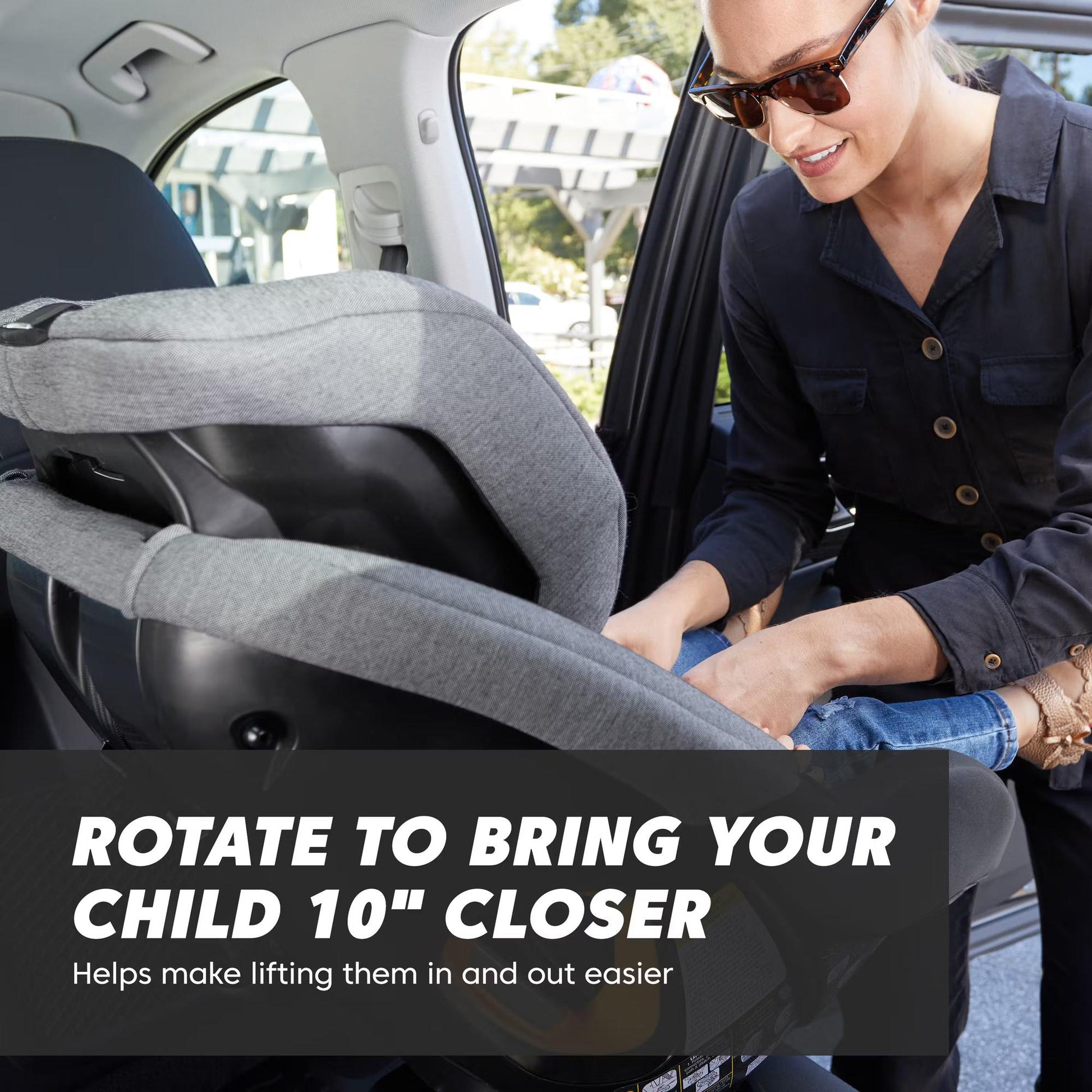 Baby Jogger City Turn Rotating Convertible Car Seat in Paloma Greige