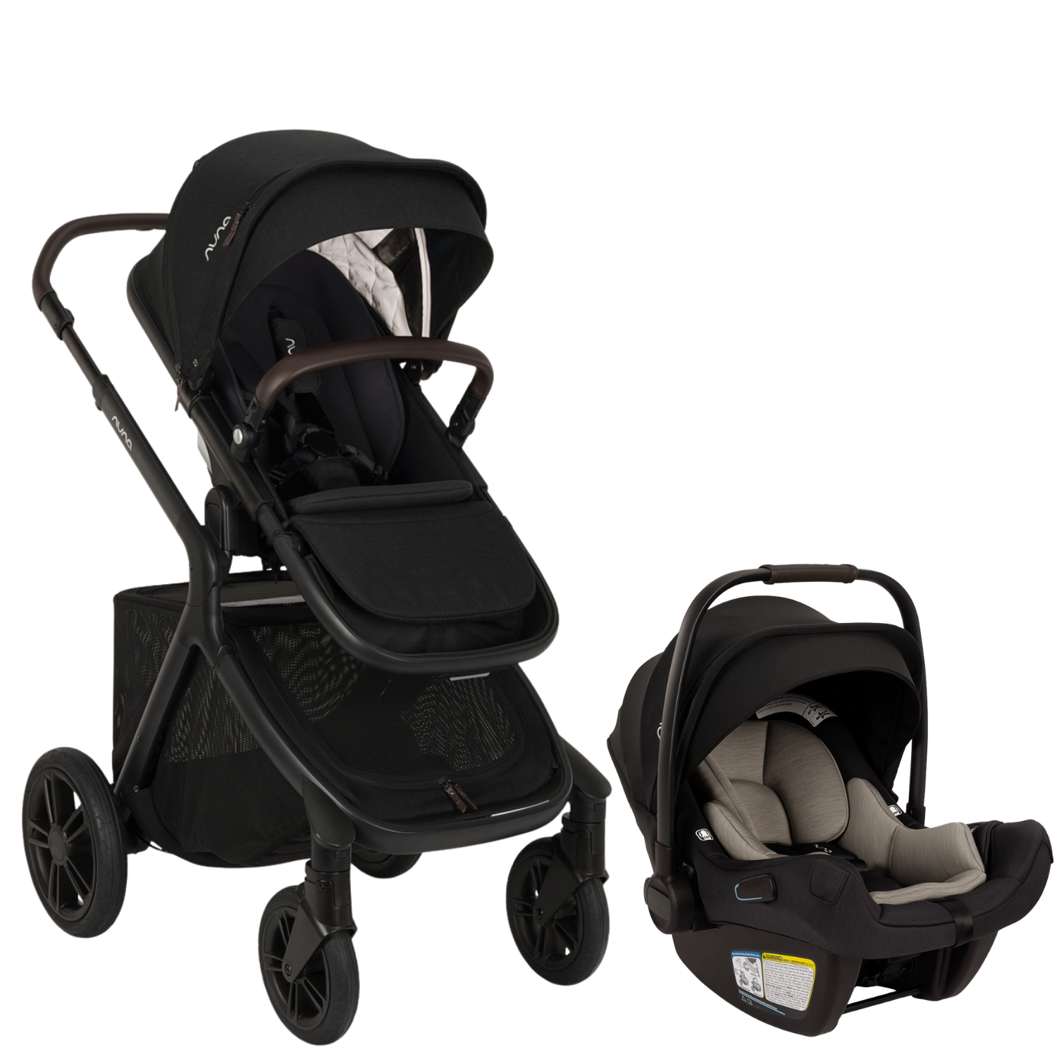 DEMI icon Stroller + PIPA Travel System Strollers - Travel Systems Nuna w/ PIPA AIRE Caviar