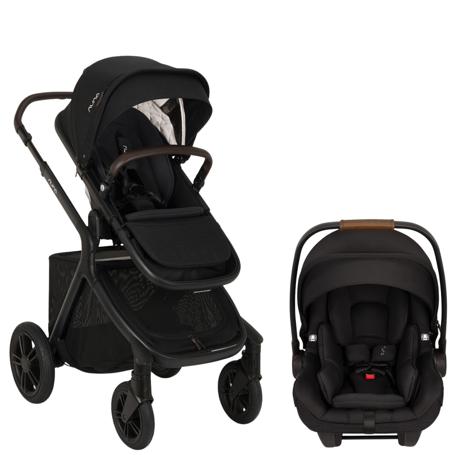 DEMI icon Stroller + PIPA Travel System Strollers - Travel Systems Nuna w/ PIPA AIRE RX Caviar
