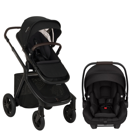 DEMI icon Stroller + PIPA Travel System Strollers - Travel Systems Nuna w/ PIPA AIRE RX Caviar / Chocolate