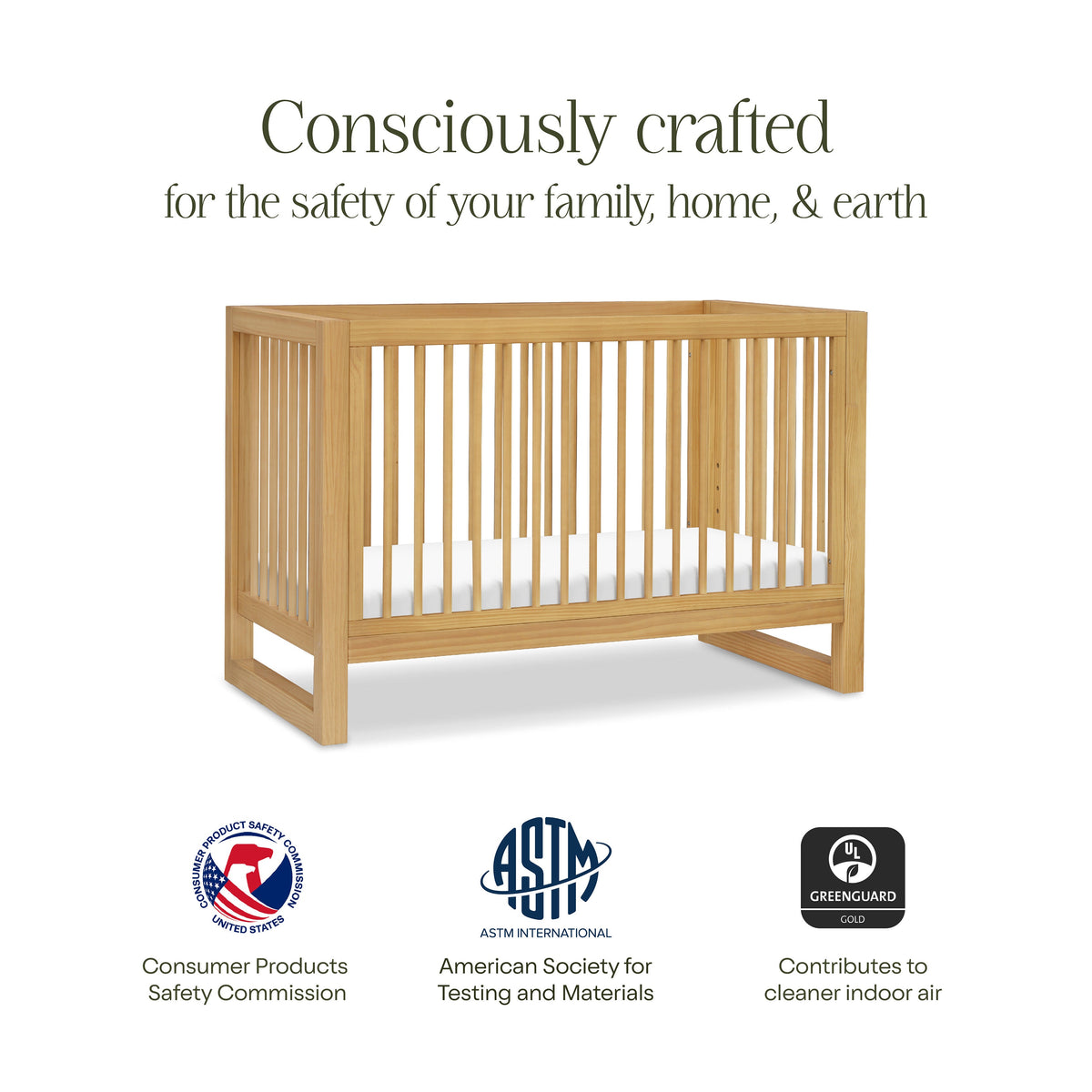 Nantucket 3-in-1 Convertible Crib with Toddler Bed Conversion Kit Cribs Namesake