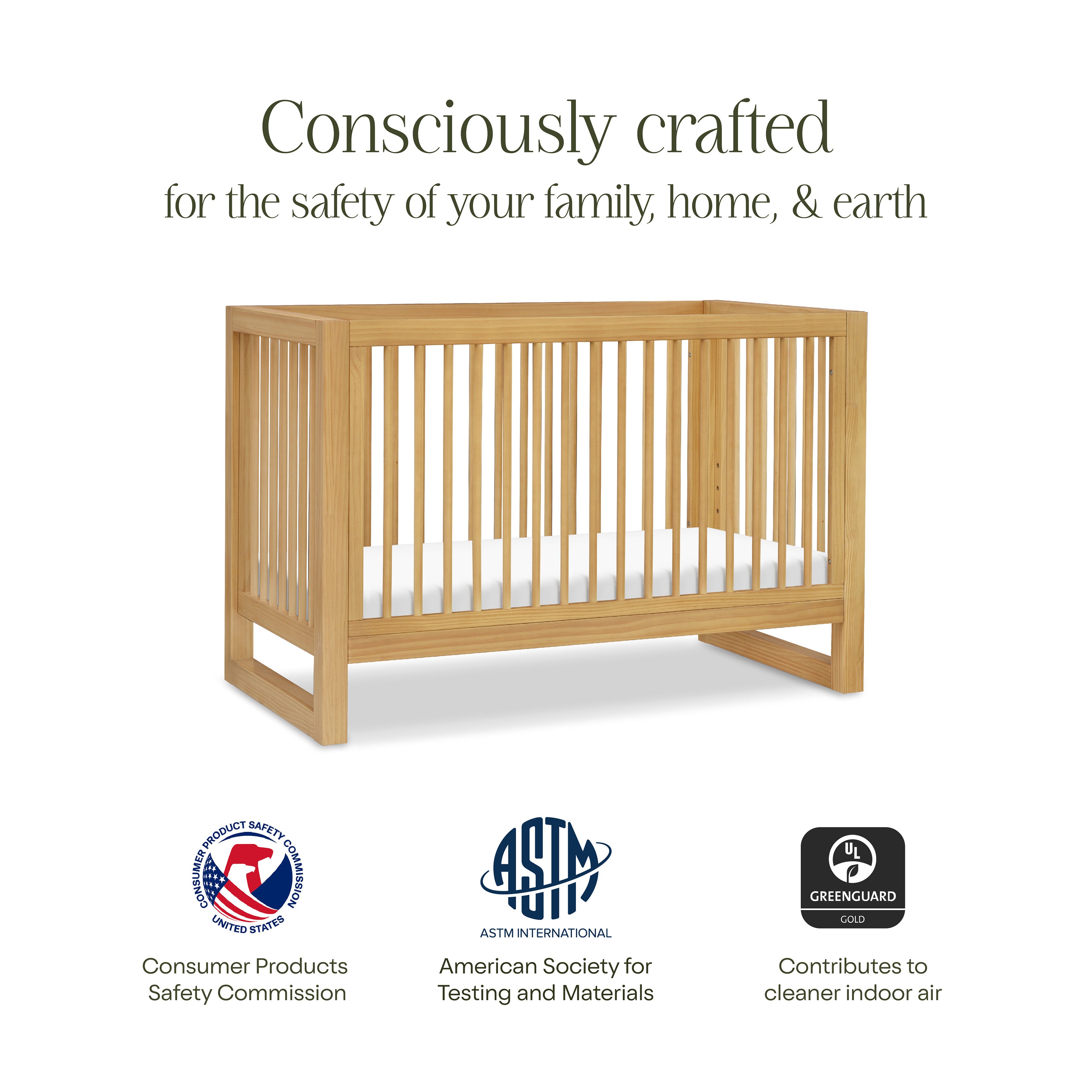 Nantucket 3-in-1 Convertible Crib with Toddler Bed Conversion Kit Cribs Namesake