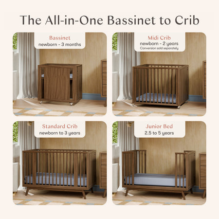 Palma 8-in-1 Convertible All-Stages Crib with Bassinet & Toddler Bed Kits Cribs Babyletto