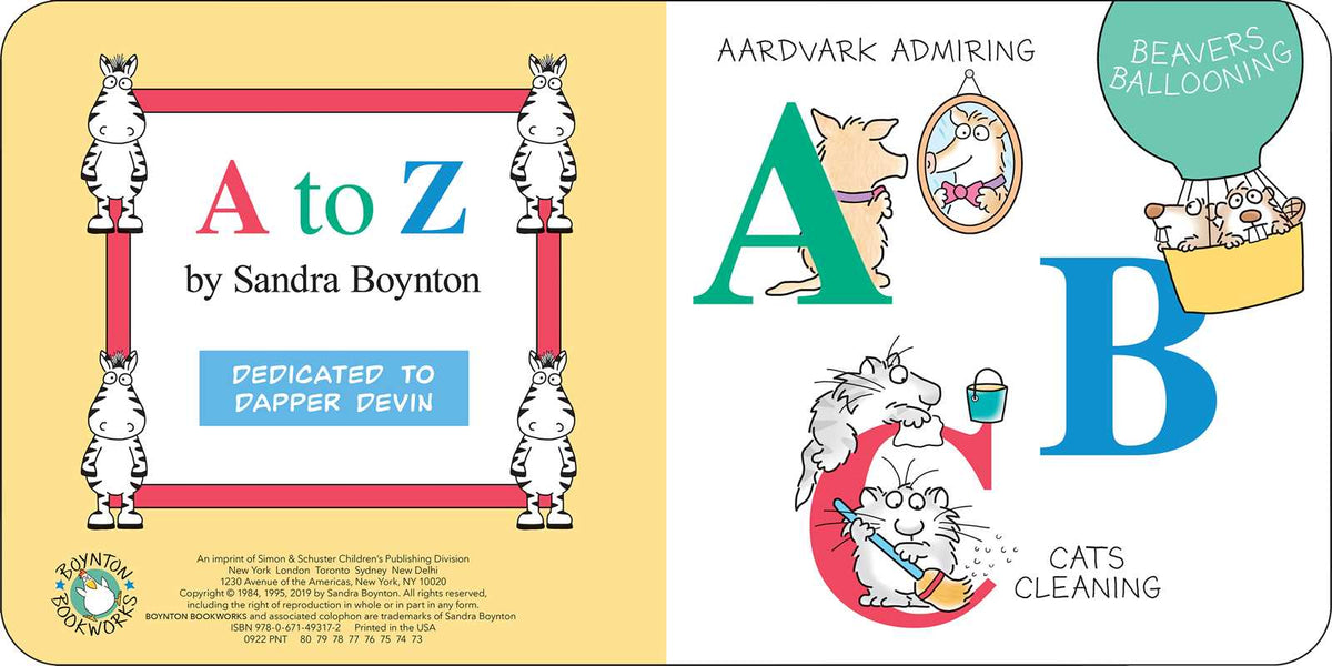 A to Z by Sandra Boynton Books Simon & Schuster