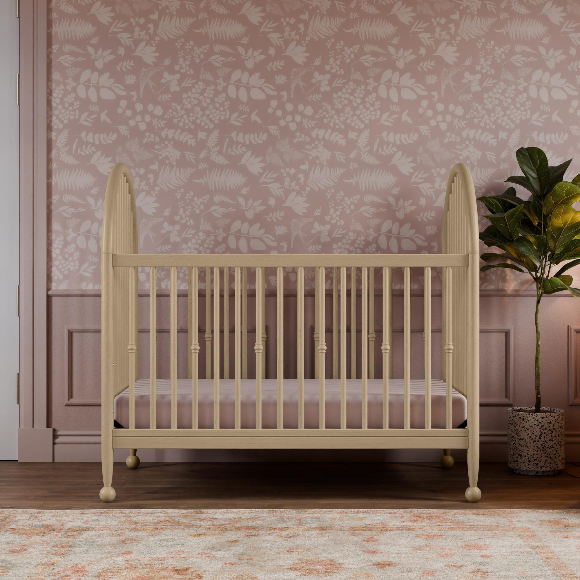 Alouette 3-in-1 Convertible Spindle Crib Cribs Namesake Washed Pine