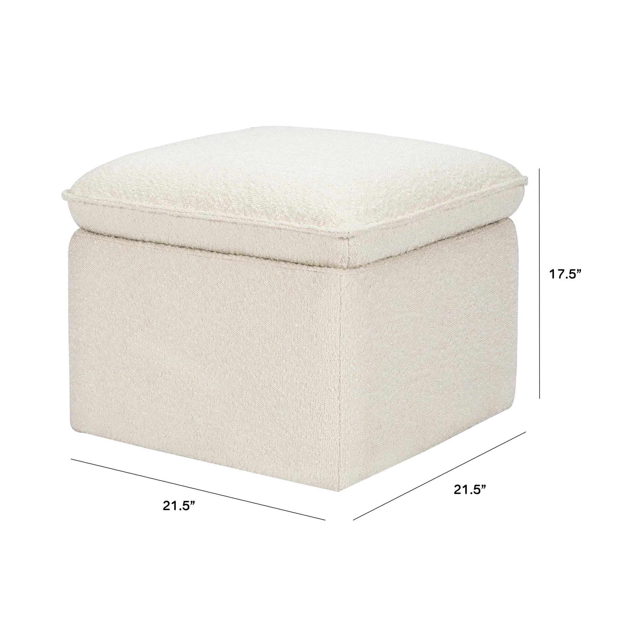 Cali Storage Ottoman in Boucle Ottomans Babyletto