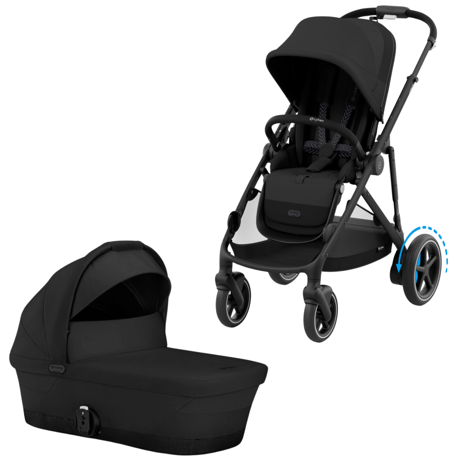 Cybex e-Gazelle S Electronic Assist Stroller, Taupe Frame/Stormy Blue