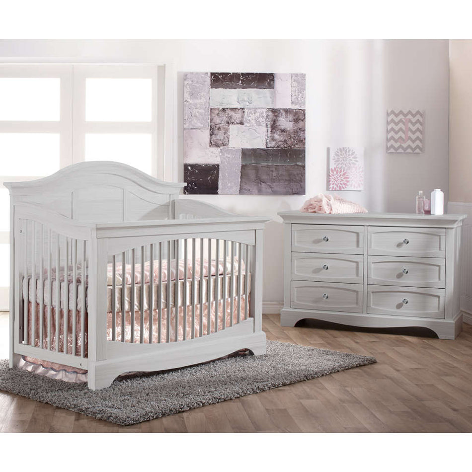 Enna Forever Crib + Double Dresser Set Crib Sets Pali Vintage White